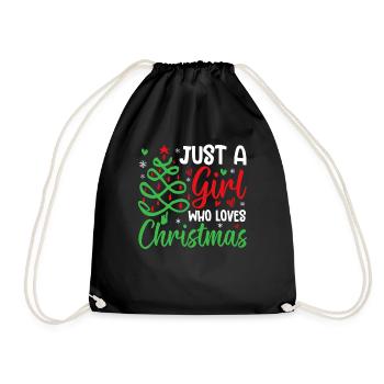 Just A Girl Who Loves Christmas Sister Holiday - Turnbeutel - Schwarz - Vorne