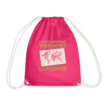 Cartographer - Drawstring Bag - fuchsia - Front