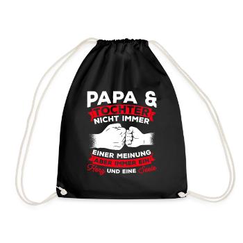 Papa et fille ne sont pas toujours d’accord cœur et fille - Sac de sport léger - noir - Devant