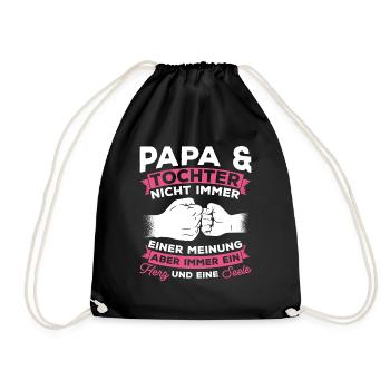 Papa et fille ne sont pas toujours d’accord cœur et fille - Sac de sport léger - noir - Devant