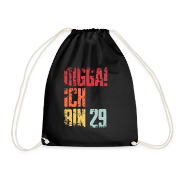 29. Geburtstag 29 Jahre Geschenk Spruch - Turnbeutel - Schwarz - Vorne