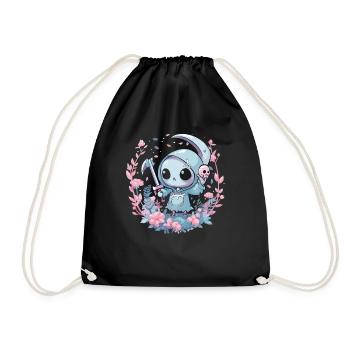 Kawaii Reaper Pastel Goth Cute Anime - Turnbeutel - Schwarz - Vorne