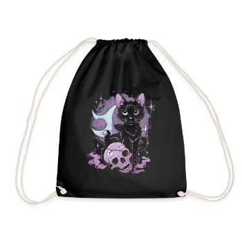 Kawaii Cat Pastel Goth Teuflisch - Turnbeutel - Schwarz - Vorne