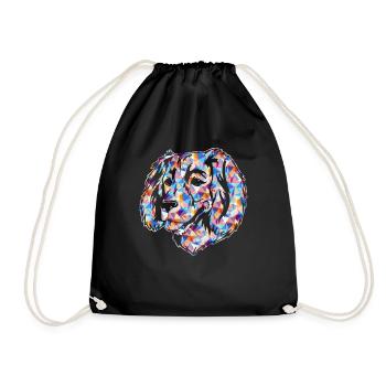 Boykin Spaniel Dog Geometric - Drawstring Bag - black - Front