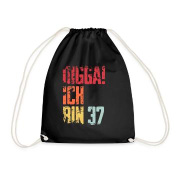 37. Geburtstag 37 Jahre Geschenk Spruch - Turnbeutel - Schwarz - Vorne