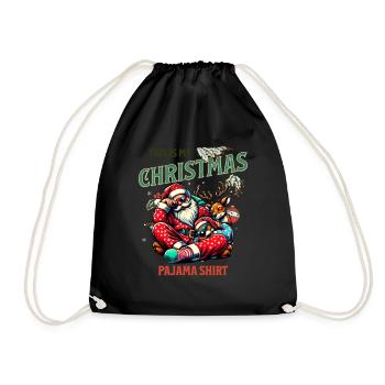 Sleep lazy Santa Claus This is my Christmas pajama - Turnbeutel - Schwarz - Vorne
