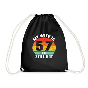 Meine Frau ist 57 und immer noch heiß, ich liebe meine hübsche Frau - Turnbeutel - Schwarz - Vorne