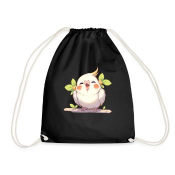 Cockatiel Nymphensittiche Nymphensittich - Turnbeutel - Schwarz - Vorne