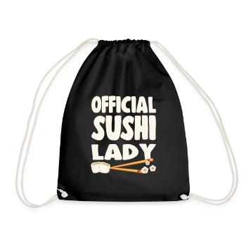 Sushi Lover Official Sushi Lady - Drawstring Bag - black - Front
