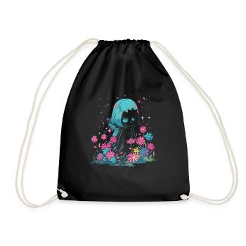 Kawaii Reaper Pastel Goth Cute Anime - Turnbeutel - Schwarz - Vorne