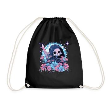 Kawaii Reaper Pastel Goth Cute Anime - Turnbeutel - Schwarz - Vorne