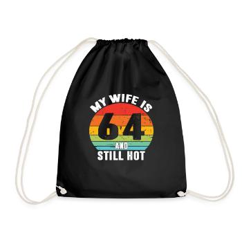Meine Frau ist 64 und immer noch heiß, ich liebe meine hübsche Frau - Turnbeutel - Schwarz - Vorne