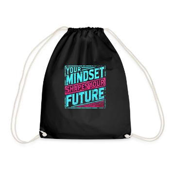 Motivational, Mindset Shapes Your Future, Success - Drawstring Bag - black - Front