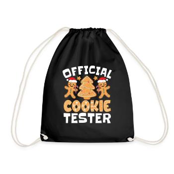 Official Cookie Tester Christmas Sweets - Drawstring Bag - black - Front
