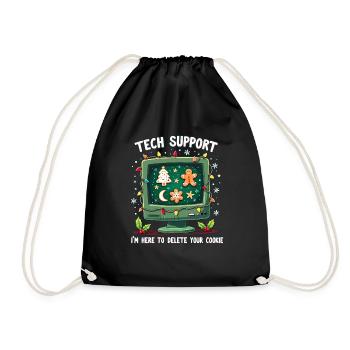 Techie Christmas – Delete Your Cookies Fun - Turnbeutel - Schwarz - Vorne
