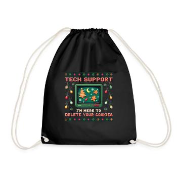 Christmas IT Humor – Delete Your Cookies - Turnbeutel - Schwarz - Vorne