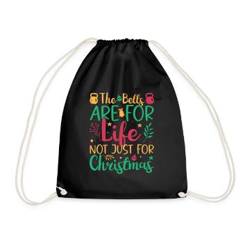 Fitness Fanatics Bells Not Just For Christmas Gift - Drawstring Bag - black - Front