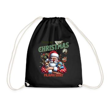 Sleep lazy Santa Claus This is my Christmas pajama - Turnbeutel - Schwarz - Vorne
