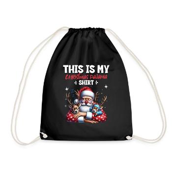 Sleep lazy Santa Claus This is my Christmas pajama - Turnbeutel - Schwarz - Vorne