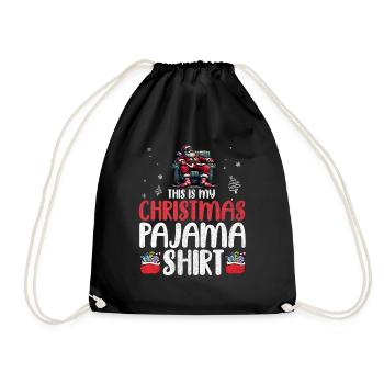 Sleep lazy Santa Claus This is my Christmas pajama - Turnbeutel - Schwarz - Vorne