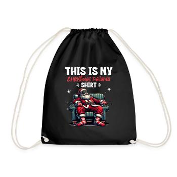 Sleep lazy Santa Claus This is my Christmas pajama - Turnbeutel - Schwarz - Vorne
