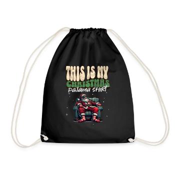 Sleep lazy Santa Claus This is my Christmas pajama - Turnbeutel - Schwarz - Vorne