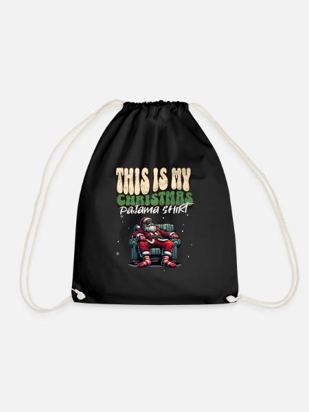 Sleep lazy Santa Claus This is my Christmas pajama - Turnbeutel - Schwarz