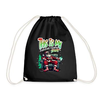 Sleep lazy Santa Claus This is my Christmas pajama - Turnbeutel - Schwarz - Vorne