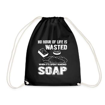 Soap Maker Spent Time On Making Soap - Drawstring Bag - black - Front