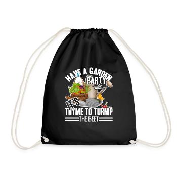 Gardening Party It's Thyme To Turnip The Beet - Drawstring Bag - black - Front