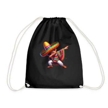Mexikanischer Junge Tubt Sombrero Cinco De Mayo - Turnbeutel - Schwarz - Vorne