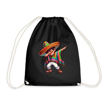 Mexikanischer Junge Tubt Sombrero Cinco De Mayo - Turnbeutel - Schwarz - Vorne