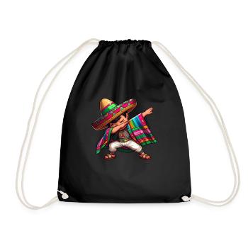 Mexikanischer Junge Tubt Sombrero Cinco De Mayo - Turnbeutel - Schwarz - Vorne