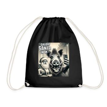 Chats Selfie Père Noël - Sac de sport léger - noir - Devant