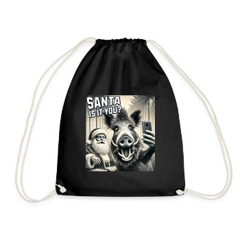 Cats Selfie Santa Selfie Christmas - Drawstring Bag - black - Front