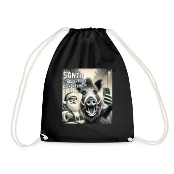 Cats Selfie Santa Selfie Christmas - Drawstring Bag - black - Front