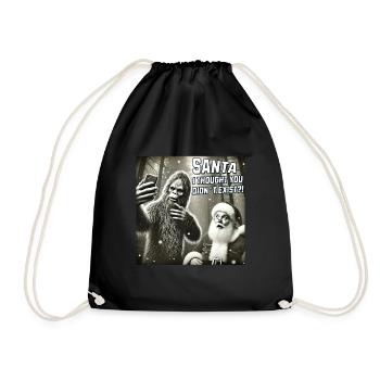 Cats Selfie Santa Selfie Christmas - Drawstring Bag - black - Front