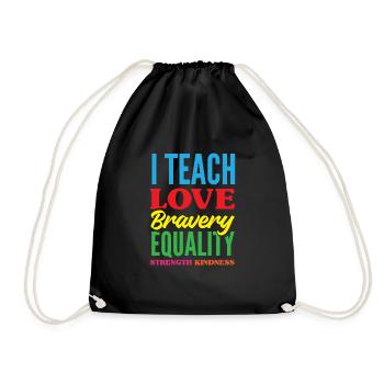 Lustiges Lehrer Lehrerinnen Geschenk - Turnbeutel - Schwarz - Vorne