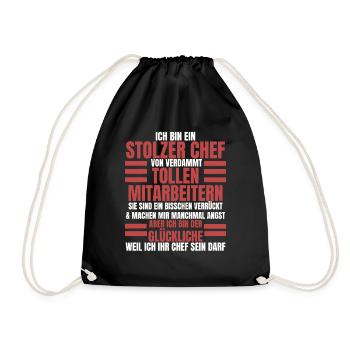Ich Bin Ein Stolzer Chef Geburtstag Geschenk - Turnbeutel - Schwarz - Vorne
