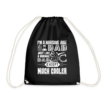 Nursing Aide Nursing Aide Dad Cooler - Drawstring Bag - black - Front