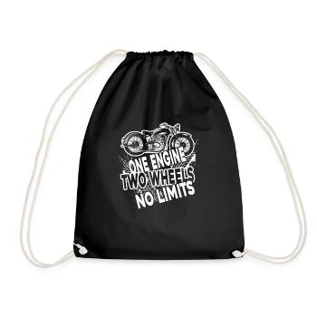 Motorcycle Two Wheels No Limits - Drawstring Bag - black - Front