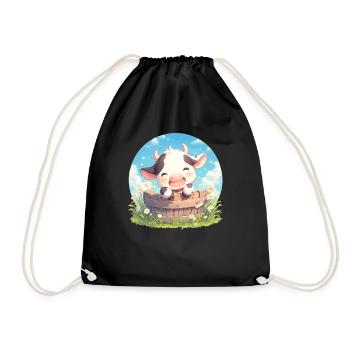 Cows Cow - Drawstring Bag - black - Front
