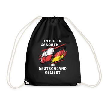 POLES BORN GERMANY LOVED - Drawstring Bag - black - Front
