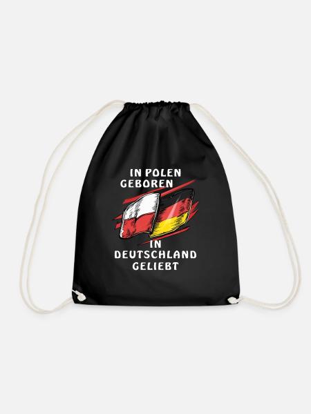 POLEN GEBOREN DEUTSCHLAND GELIEBT - Turnbeutel - Schwarz