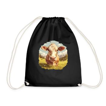 Cows Cow - Drawstring Bag - black - Front