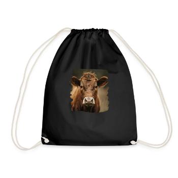 Cows Cow - Drawstring Bag - black - Front