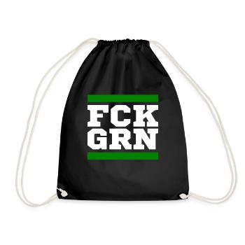 FCK GRN Fuck Grün Gegen die Grünen - Turnbeutel - Schwarz - Vorne