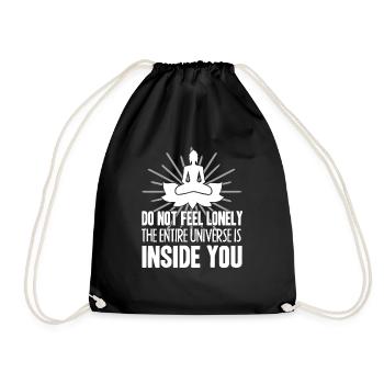 Buddha Do Not Feel Lonely Buddha - Drawstring Bag - black - Front