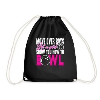Bowling Let A Girl Shows You How To Bowl - Drawstring Bag - black - Front