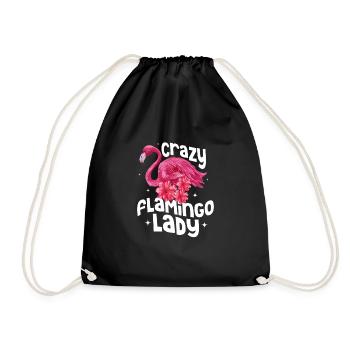 Flamingo fou Lady oiseau rose mignon - Sac de sport léger - noir - Devant